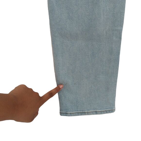 FRAME Men 32 L'Homme Jeans Tubman Blue Skinny Denim Distressed Whisker Mid Rise - Picture 11 of 11